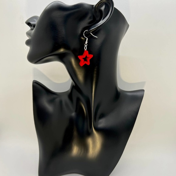 Christmas Star Earrings - Cookie Cutter Earrings - Dangle Earrings - Picture 8 of 8